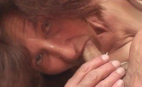 Horny old mother-in-law rides his dick