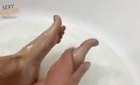My sexy long leg in shower